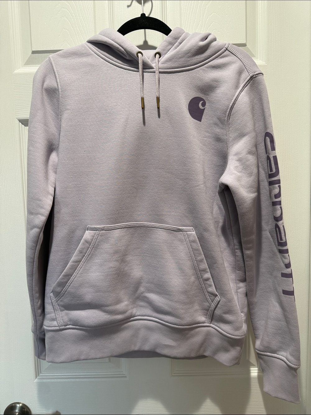 Carhartt WIP Lilac Pullover Hoodie with Sleeve Logo
